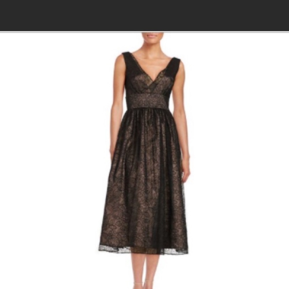 Vera Wang Black Lace Formal Dress